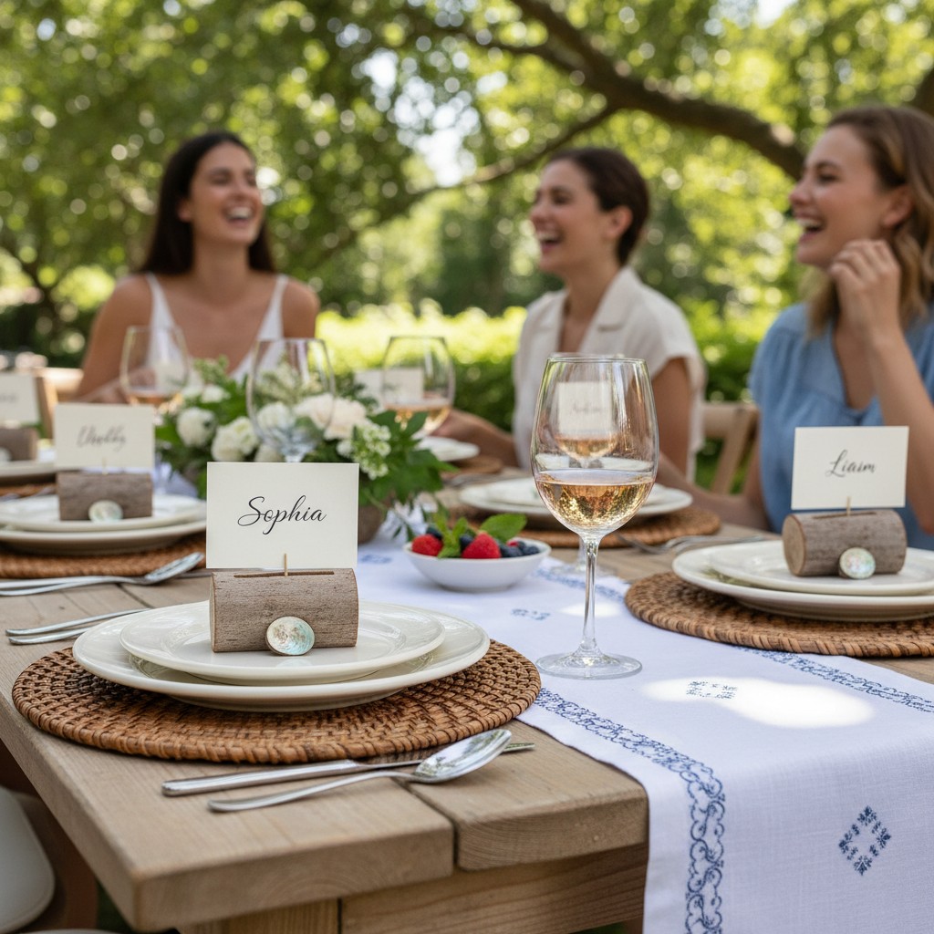 Sommer auf dem Tisch: Tischkartenhalter aus Treibholz