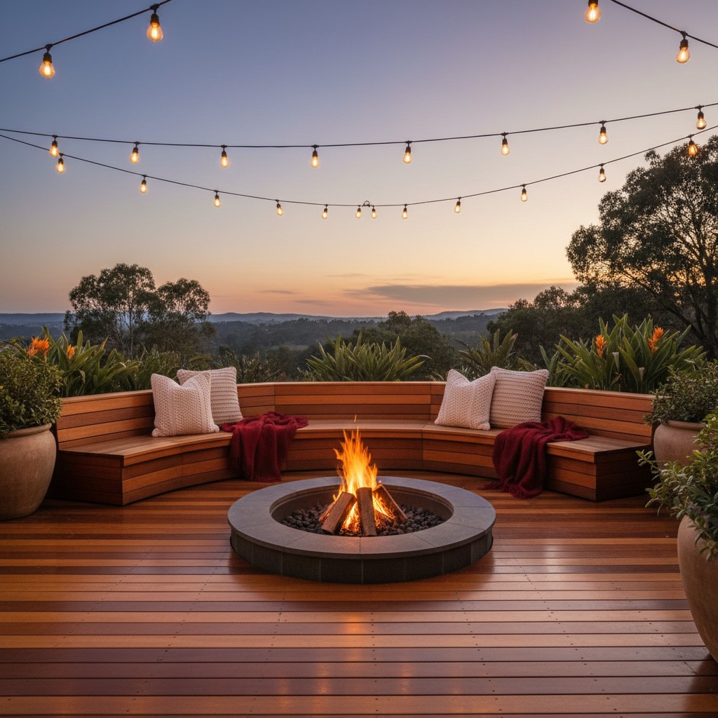 Die Integrierte: Feuerstelle als Teil der Terrasse