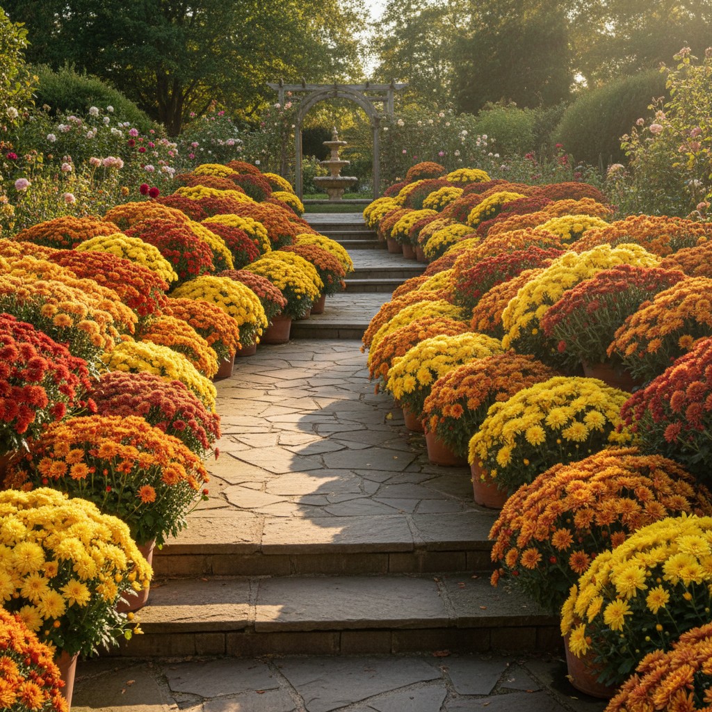 Ein Farbenmeer aus Chrysanthemen