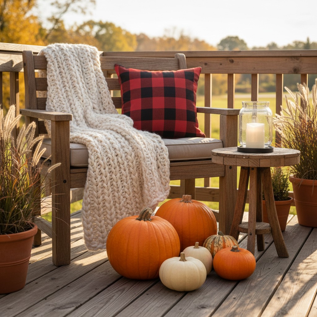 Eine gemütliche 'Herbst-Ecke' auf der Terrasse