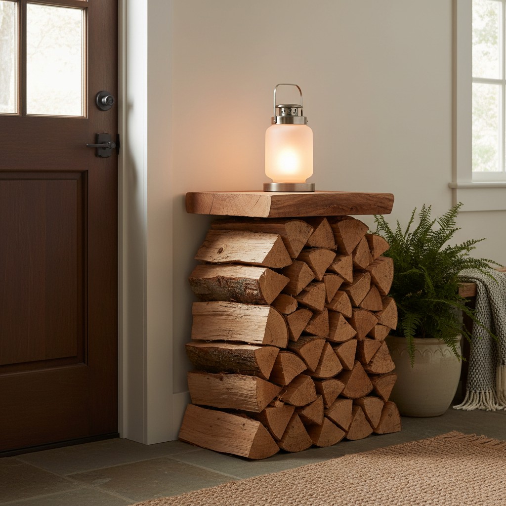 Die Schönheit von Holz: Dekorative Stapel und Scheiben