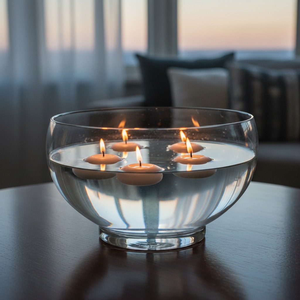 Magische Lichtreflexe mit Schwimmkerzen
