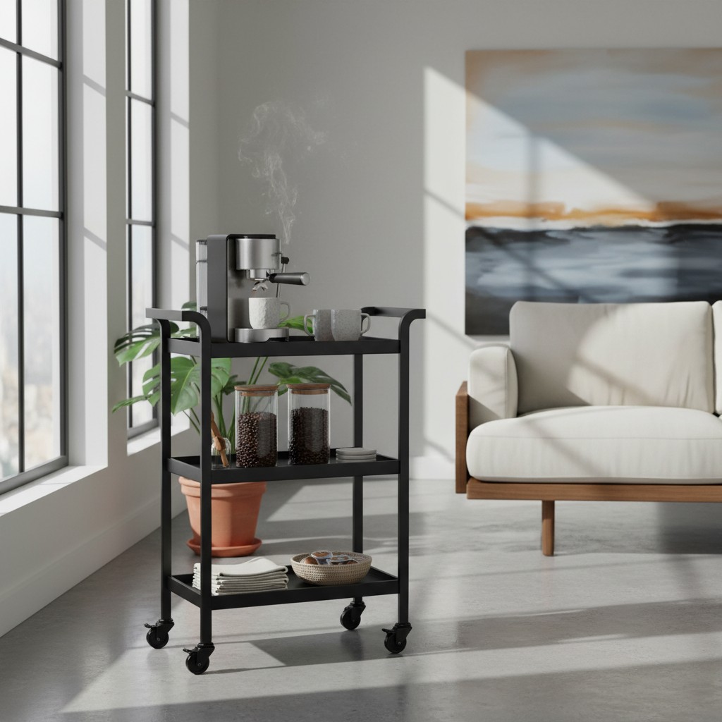 Der rollende Beistelltisch: Flexibler Stauraum
