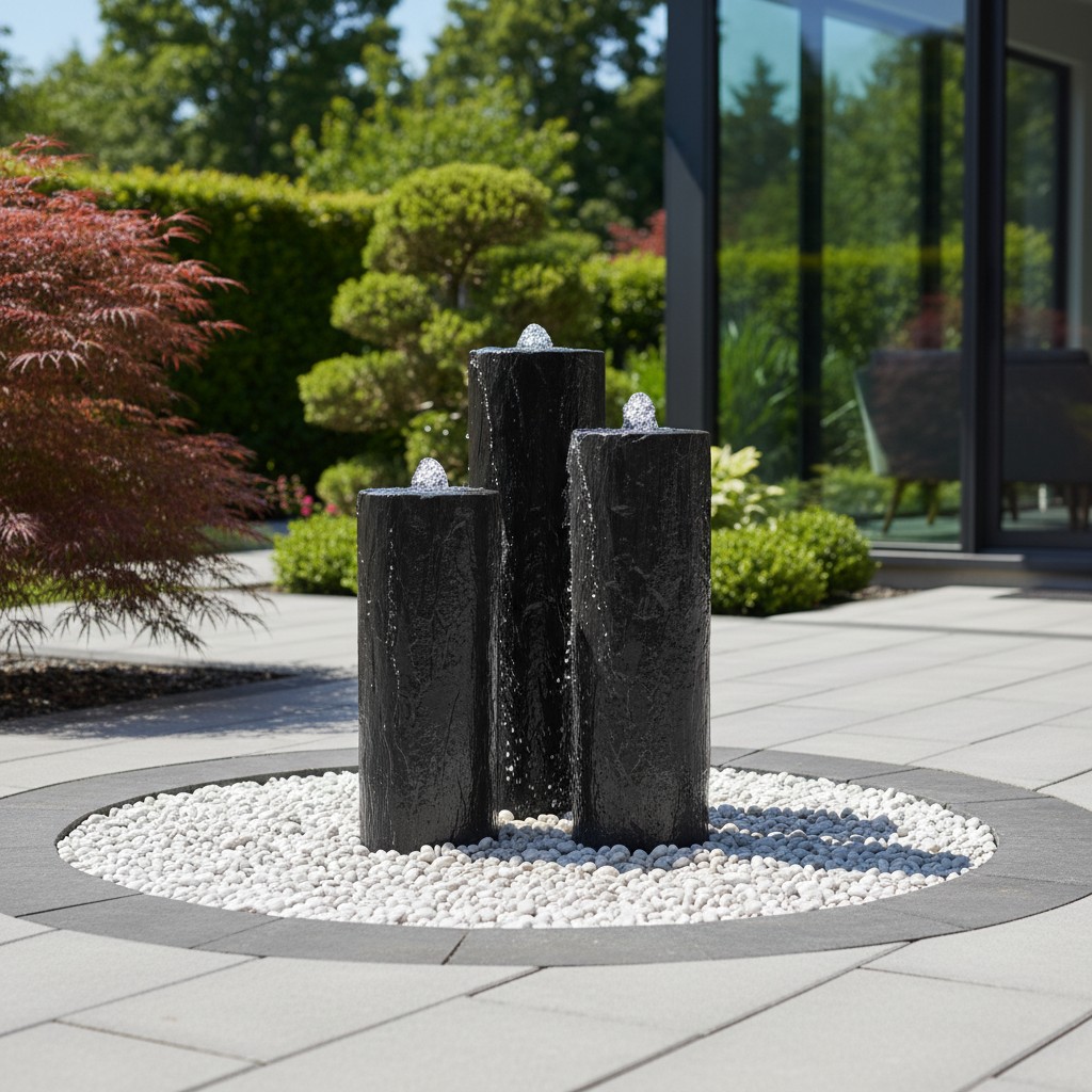 Moderne Säule aus Basalt oder Granit