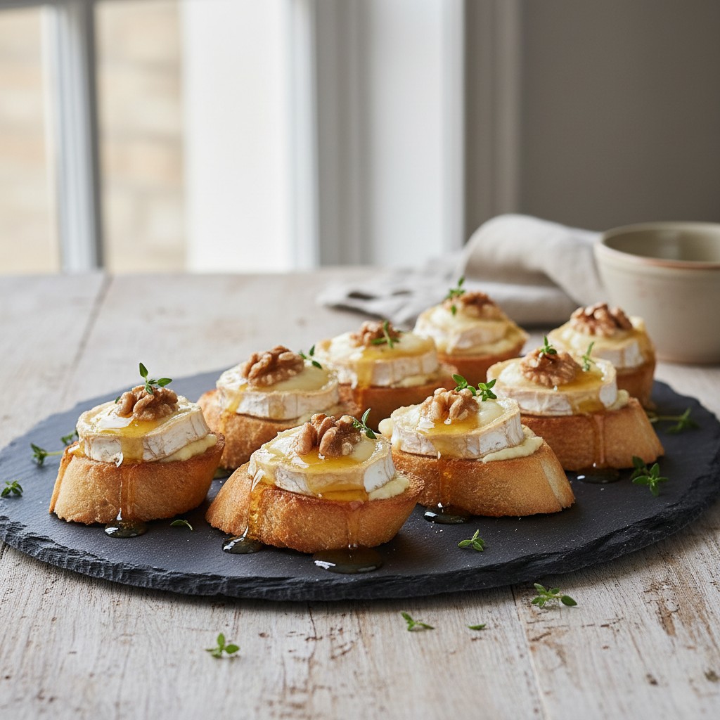 Ziegenkäse-Taler mit Honig und Walnüssen