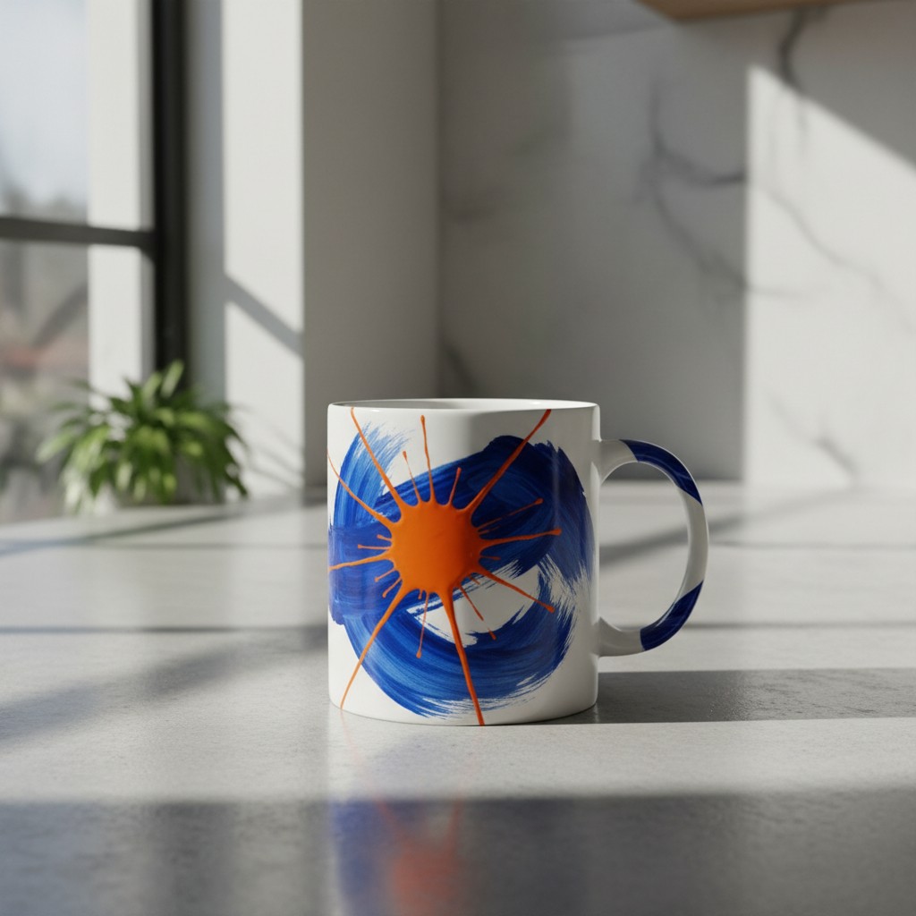Abstrakte Farbkleckse und Pinselstriche